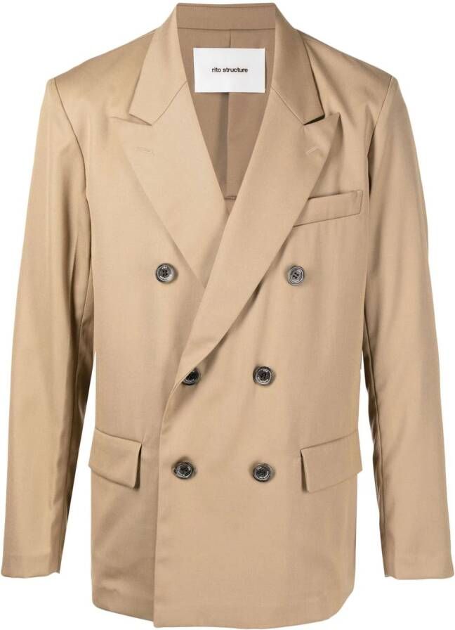 RITO STRUCTURE Blazer met dubbele rij knopen Bruin