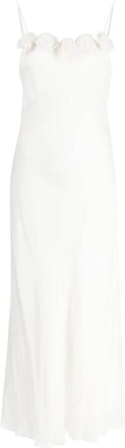 Rixo Midi-jurk met roospatch Wit