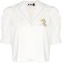Rixo Blouse met geborduurd logo Wit - Thumbnail 1