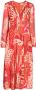 Rixo Camellia midi-jurk met jacquard Rood - Thumbnail 1