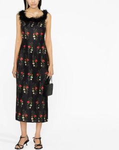 Rixo cherry blossom-print dress Zwart