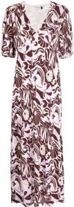 Rixo Midi-jurk met bloemenprint Bruin