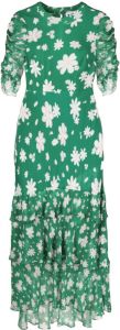 Rixo floral-print short-sleeved dress Groen
