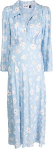 Rixo flower-print midi dress Blauw