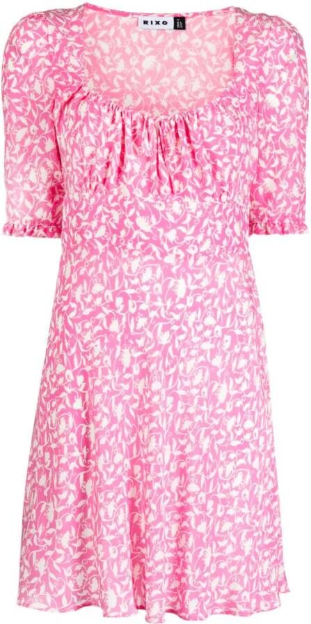 Rixo Zijden jurk Roze