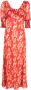 Rixo Midi-jurk met bloemenprint Rood - Thumbnail 1