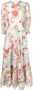 Rixo Midi-jurk met bloemenprint Wit - Thumbnail 1