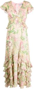 Rixo Midi-jurk met paisley-print Beige