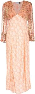 Rixo Midi-jurk met patchwork Roze