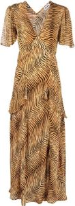 Rixo Midi-jurk met tijgerprint Beige