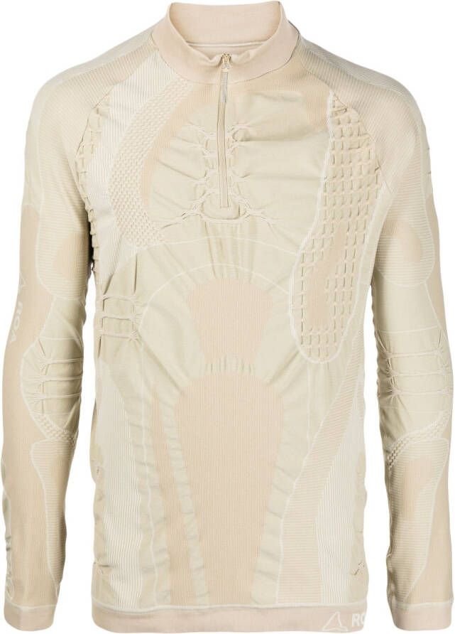 ROA Top met halve rits Beige