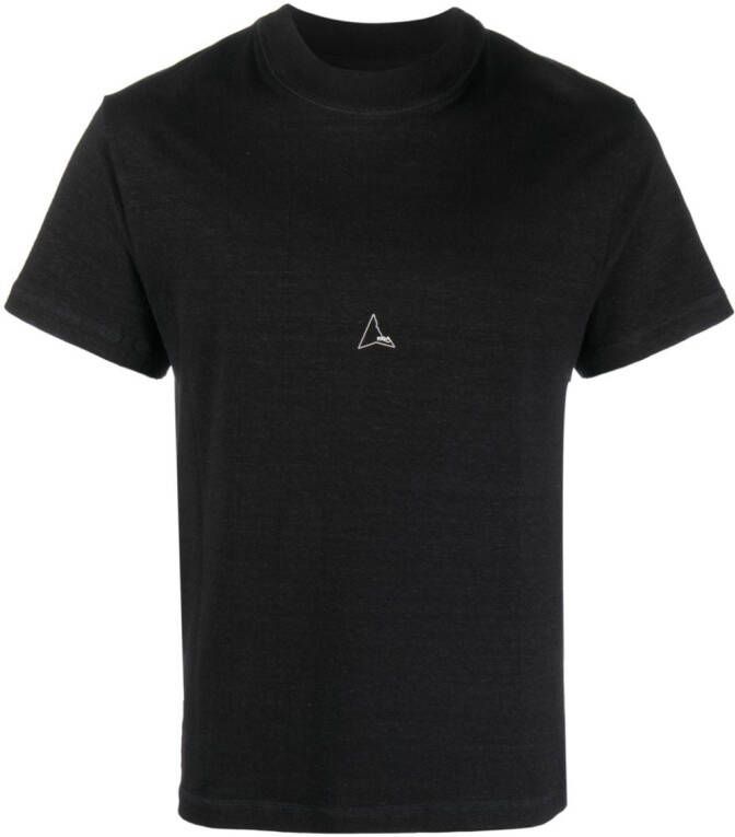 ROA T-shirt met geborduurd logo Zwart