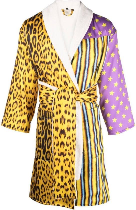 Roberto Cavalli Badjas met luipaardprint Paars