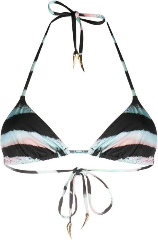 Roberto Cavalli Bikinitop met dierenprint Zwart