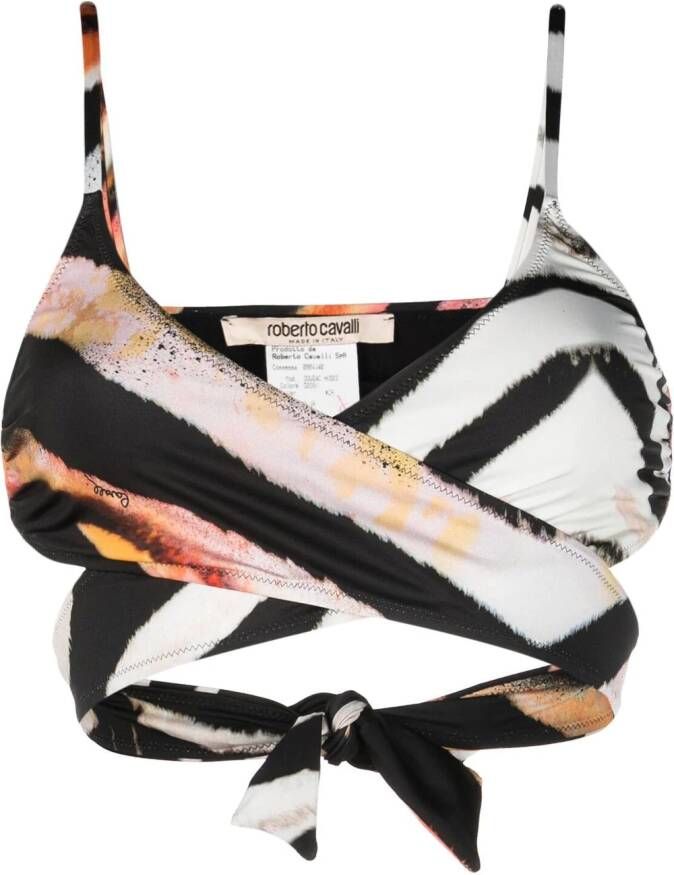 Roberto Cavalli Bikinitop met gestrikte voorkant Zwart