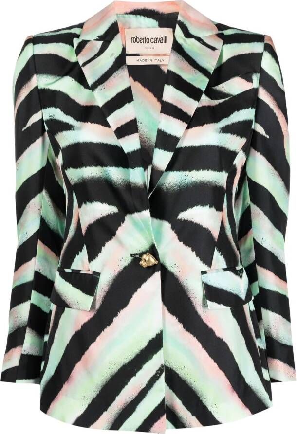 Roberto Cavalli Blazer met zebraprint Zwart