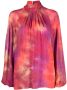 Roberto Cavalli Blouse met tie-dye print Roze - Thumbnail 1