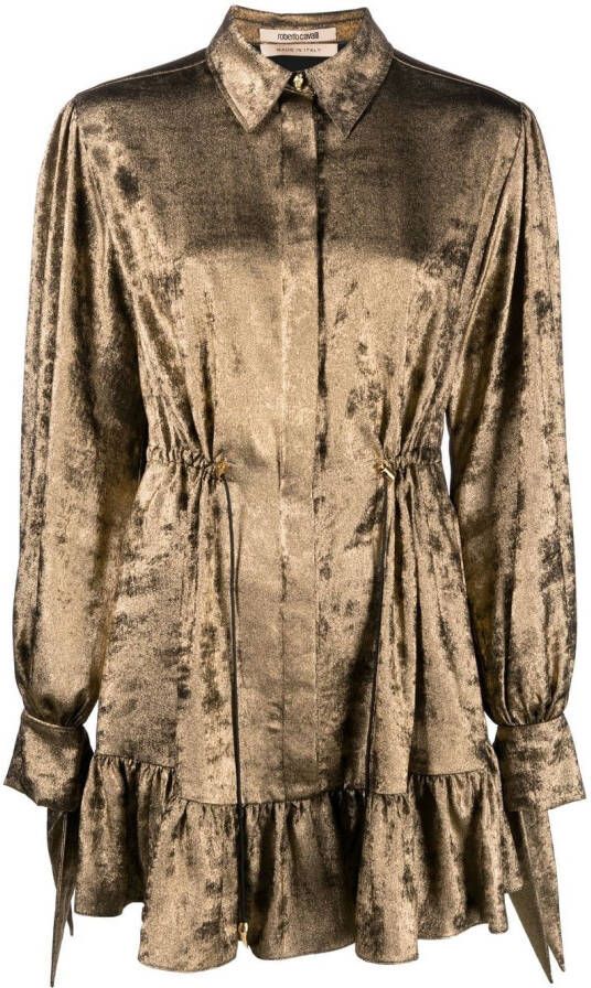 Roberto Cavalli Blousejurk met metallic-effect Goud