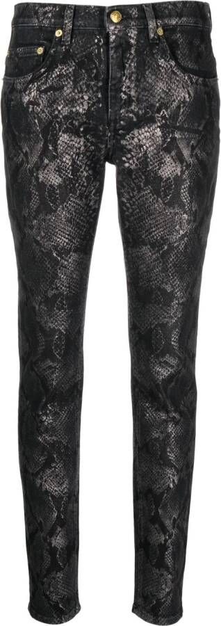 Roberto Cavalli Broek met python print Zwart