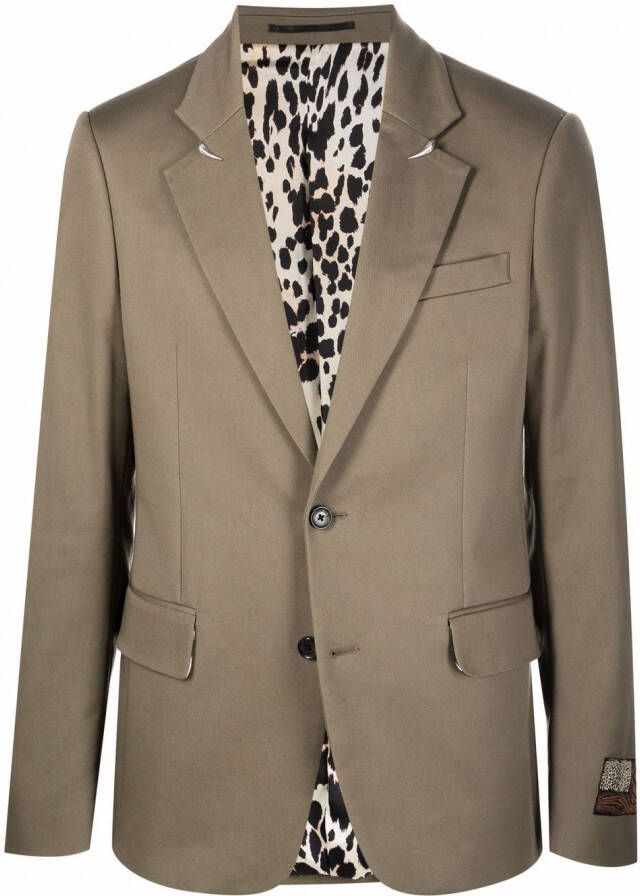 Roberto Cavalli Colbert met enkele rij knopen Groen