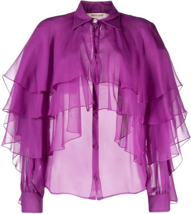 Roberto Cavalli Gelaagde blouse Paars