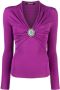 Roberto Cavalli Gesmockte top Paars - Thumbnail 1