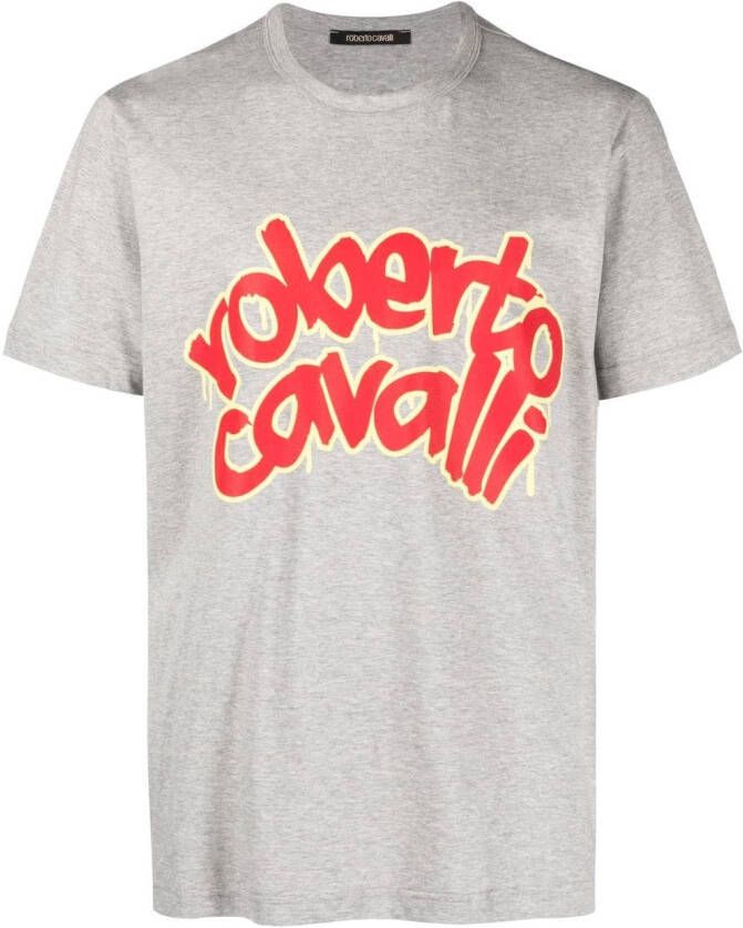 Roberto Cavalli T-shirt met logoprint Grijs