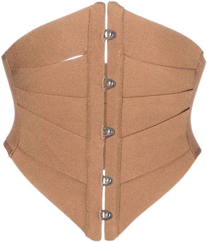 Roberto Cavalli hook-fastening corset Beige