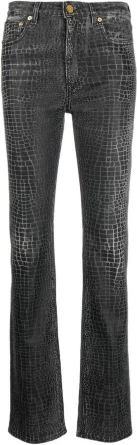 Roberto Cavalli Jeans met krokodillenprint Zwart