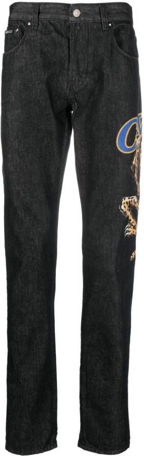 Roberto Cavalli Jeans met logoprint Zwart