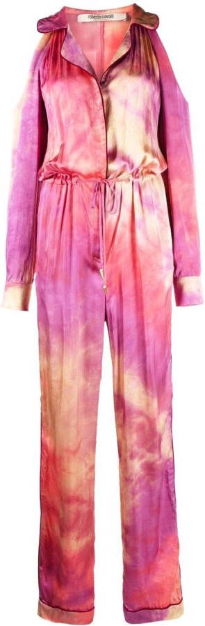 Roberto Cavalli Jjumpsuit met trekkoord Roze