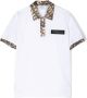 Roberto Cavalli Junior animal-print trim polo shirt Wit - Thumbnail 1