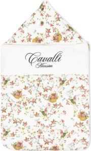 Roberto Cavalli Junior Babydeken met bloe print Wit