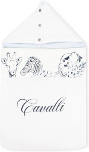 Roberto Cavalli Junior Babydeken met dierenprint Wit