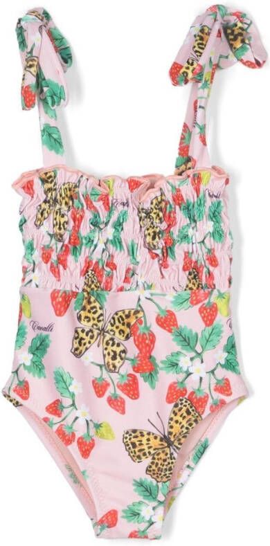 Roberto Cavalli Junior Badpak met aardbeiprint Roze