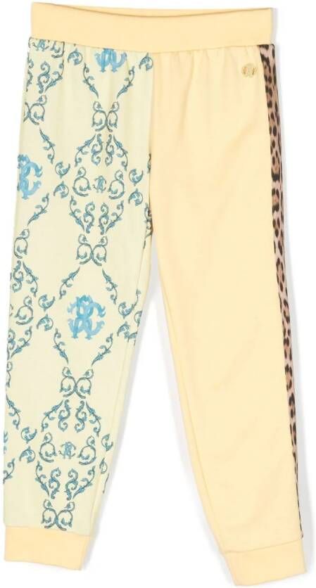 Roberto Cavalli Junior Broek met logoprint Geel