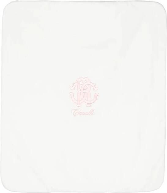 Roberto Cavalli Junior Deken met geborduurd monogram Wit