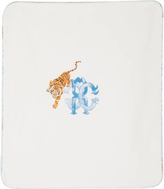 Roberto Cavalli Junior Deken met tijgerprint Blauw
