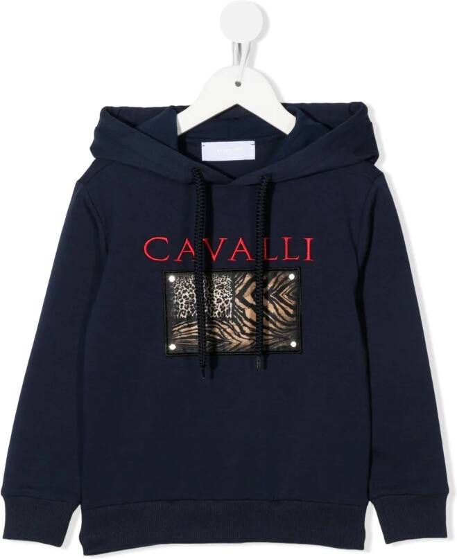 Roberto Cavalli Junior Hoodie met dierenprint Blauw