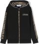 Roberto Cavalli Junior Hoodie met logoplakkaat Zwart - Thumbnail 1