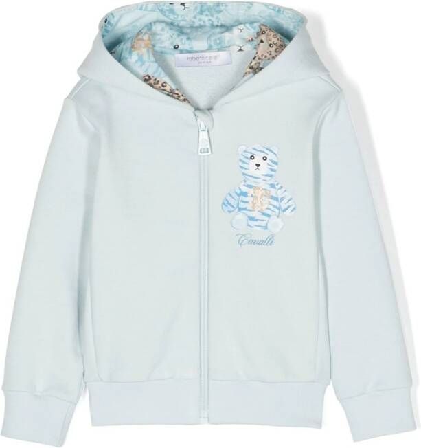 Roberto Cavalli Junior Hoodie met teddybeerprint Groen