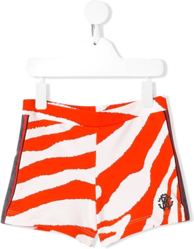 Roberto Cavalli Junior jersey shorts met zebraprint Rood