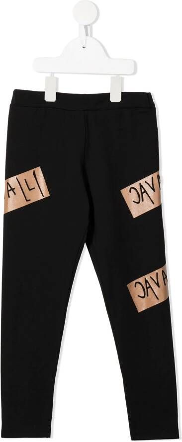 Roberto Cavalli Junior Joggingbroek met logoprint Zwart