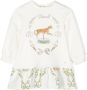 Roberto Cavalli Junior Jurk met barokpatroon Wit - Thumbnail 1