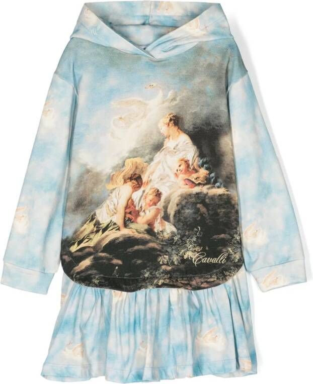 Roberto Cavalli Junior Jurk met capuchon Blauw