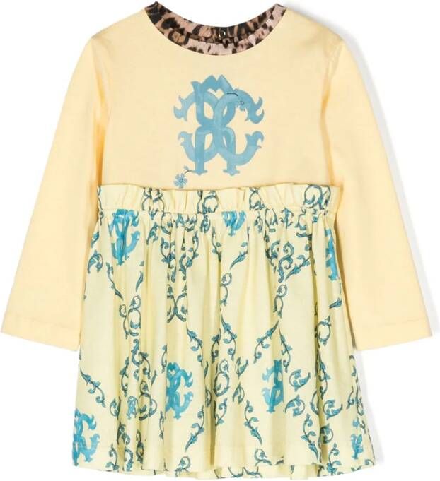 Roberto Cavalli Junior Jurk met lange mouwen Geel