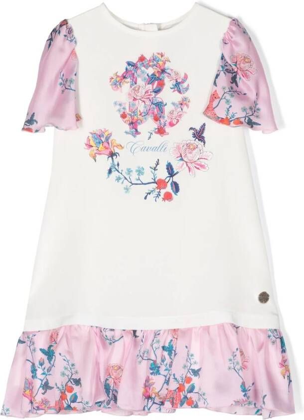 Roberto Cavalli Junior Jurk met print Wit