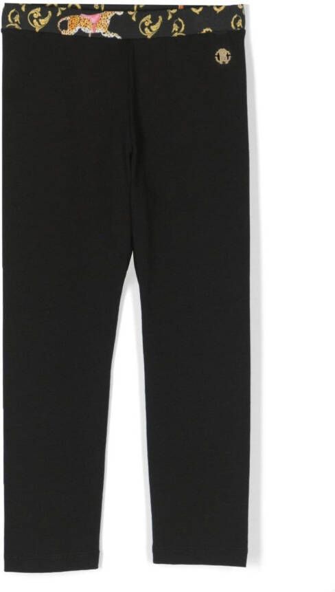 Roberto Cavalli Junior Legging met geborduurd logo Zwart