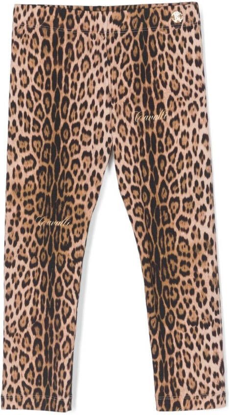 Roberto Cavalli Junior Legging met luipaardprint Bruin
