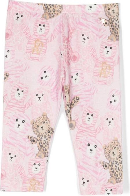 Roberto Cavalli Junior Legging met teddybeerprint Roze